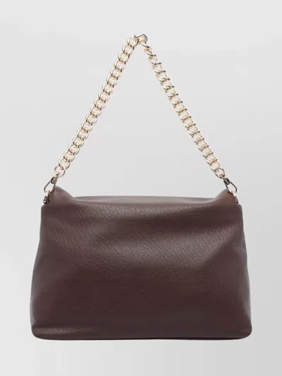 Liu •jo Liu Jo Textured Dark Brown Shoulder Bag In Brown
