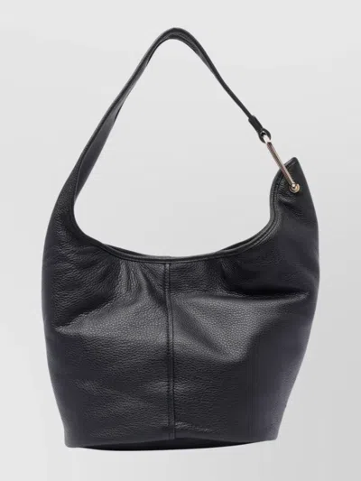 Michael Michael Kors Textured Leather Shoulder Bag With Gold-tone Hardware In Black