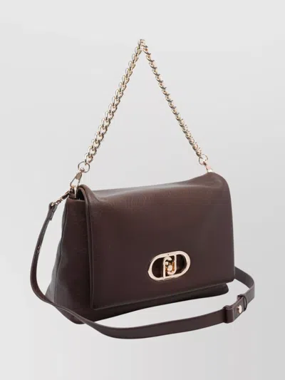 Liu •jo Liu Jo Textured Dark Brown Shoulder Bag In Brown