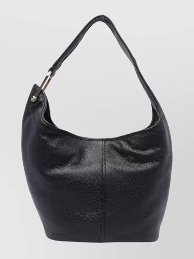 Michael Michael Kors Textured Leather Shoulder Bag With Gold-tone Hardware In Black