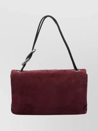 Marc Jacobs Rectangular Suede Shoulder Bag With Adjustable Strap In Red