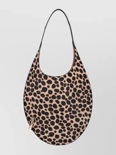 Tory Burch Circular Animal Print Shoulder Bag With Handle