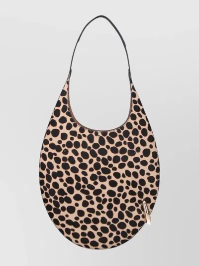 Tory Burch Circular Animal Print Shoulder Bag With Handle