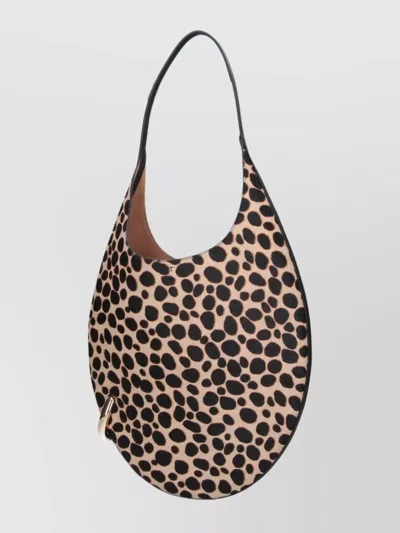 Tory Burch Circular Animal Print Shoulder Bag With Handle