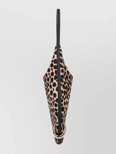 Tory Burch Circular Animal Print Shoulder Bag With Handle