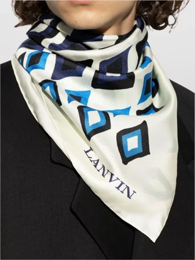 Lanvin Geometric Print Diamond Pattern Scarf Accessory In Multi