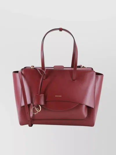 Hidesins Soft Calfskin Leather Shoulder Bag In Burgundy