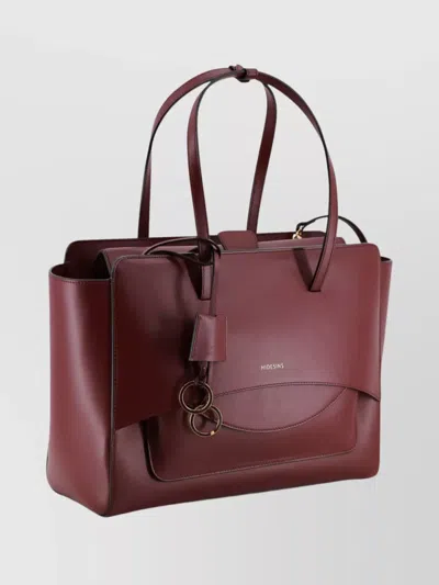 Hidesins Soft Calfskin Leather Shoulder Bag In Burgundy