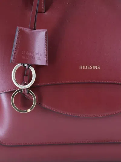 Hidesins Soft Calfskin Leather Shoulder Bag In Burgundy
