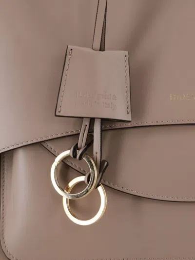 Hidesins Soft Calfskin Leather Shoulder Bag With Top Handles In Neutral