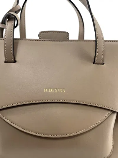 Hidesins Soft Calfskin Leather Shoulder Bag In Gray