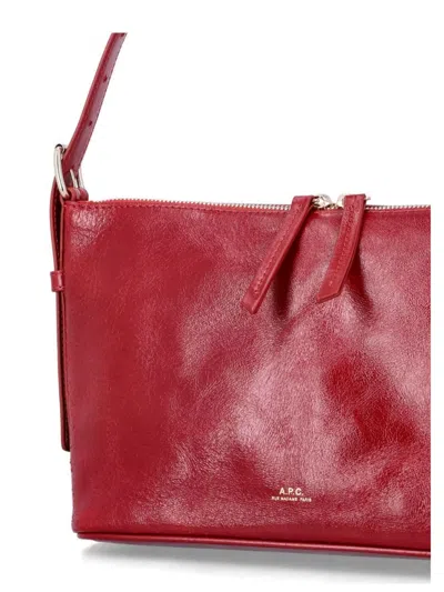 Apc A.p.c. Zippered Shoulder Bag With Top Handle In Red