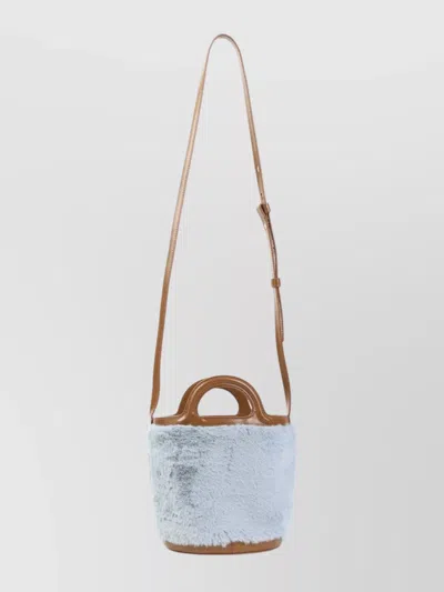 Marni Plush Bucket Handbag With Adjustable Strap In Pink