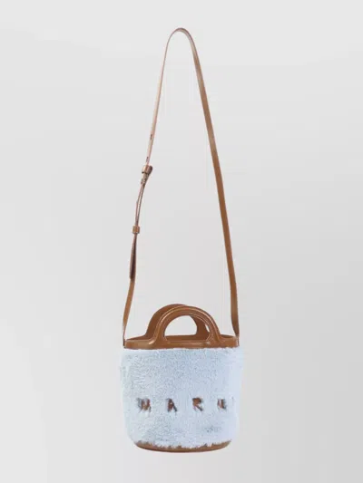 Marni Plush Bucket Handbag With Adjustable Strap In Pink