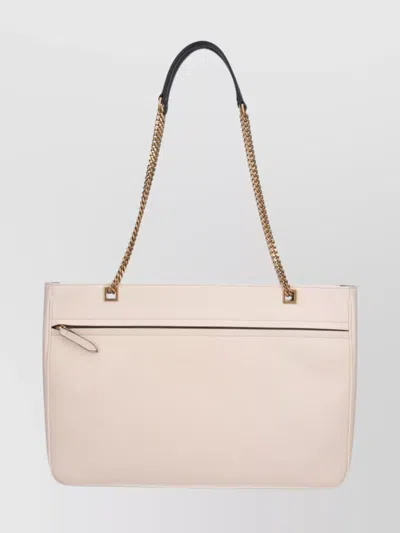 Valentino Chain Strap Shopper Featuring External Pocket In Brown