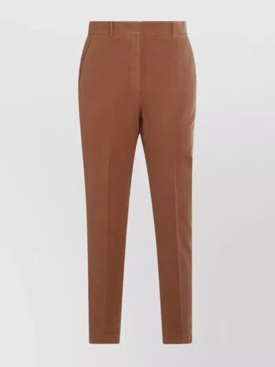 Incotex Comfortable Trousers Featuring Elastic Waistband In Brown