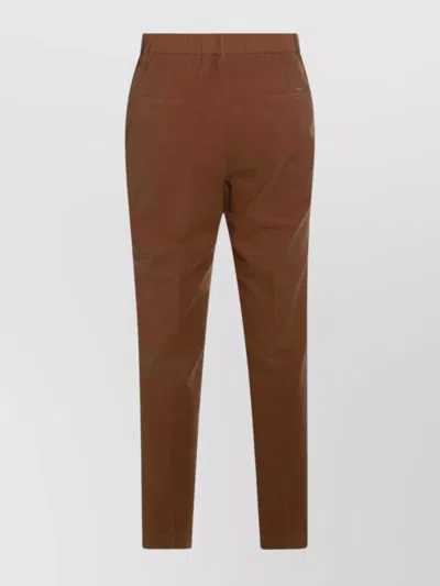 Incotex Comfortable Trousers Featuring Elastic Waistband In Brown