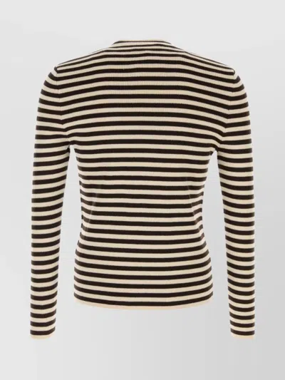 Prada Superfine Wool Striped Crew-neck Sweater In Multi