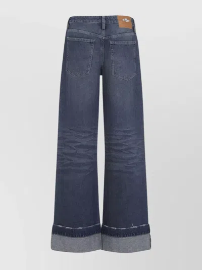 Simone Rocha Distressed Straight Leg Jeans Women In Blue