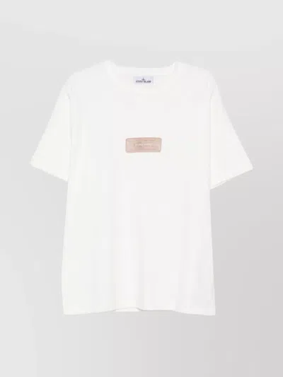 Stone Island Raw Beauty Recycled Cotton Archive Print T-shirt In White