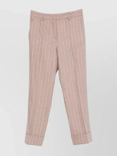 Incotex Tailored Trousers With Cuffed Hem And Pockets In Pink