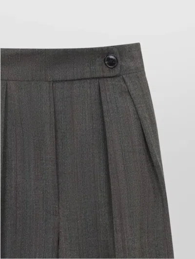 Dries Van Noten Wide Gray Wool Palazzo Pants In Gray
