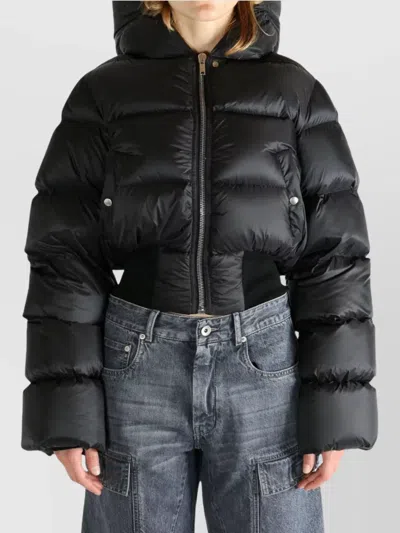 Rick Owens Down Jacket With Hood In Black