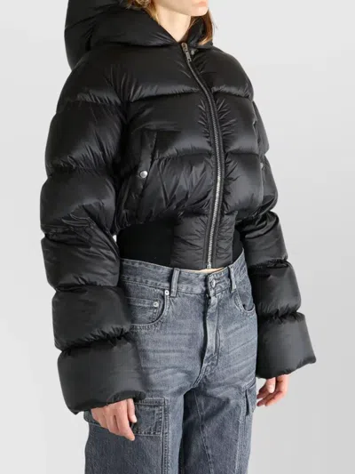 Rick Owens Down Jacket With Hood In Black