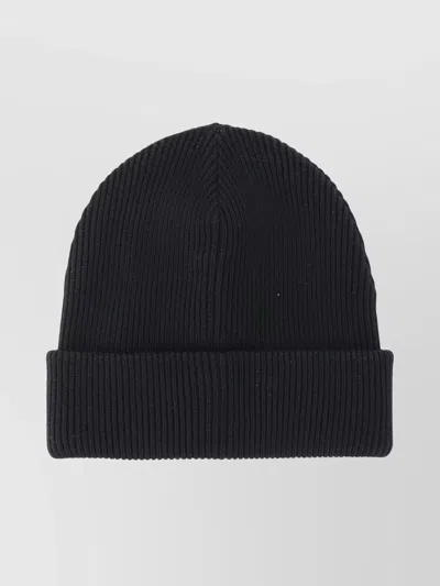 Gucci Ribbed Wool Beanie Featuring Stripe Web Detail In Black