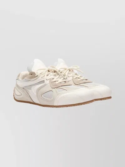 Axel Arigato Slow Runner White And Beige Sneaker With Mesh Inserts And Grooved Sole In Leather And Fabric Man In Multi