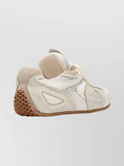 Axel Arigato Slow Runner White And Beige Sneaker With Mesh Inserts And Grooved Sole In Leather And Fabric Man In Multi