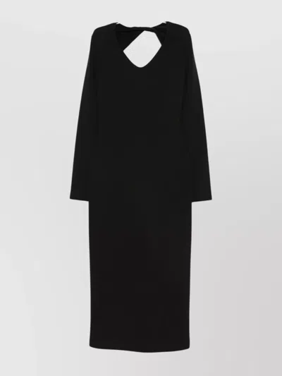 Emporio Armani Midi Dress Featuring Knot Detail And Open Design In Black