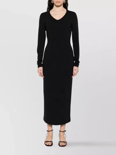 Emporio Armani Midi Dress Featuring Knot Detail And Open Design In Black