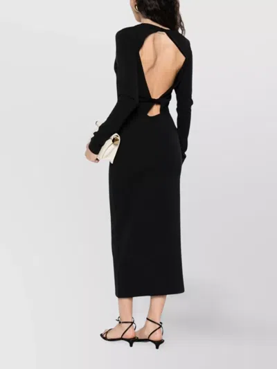 Emporio Armani Midi Dress Featuring Knot Detail And Open Design In Black