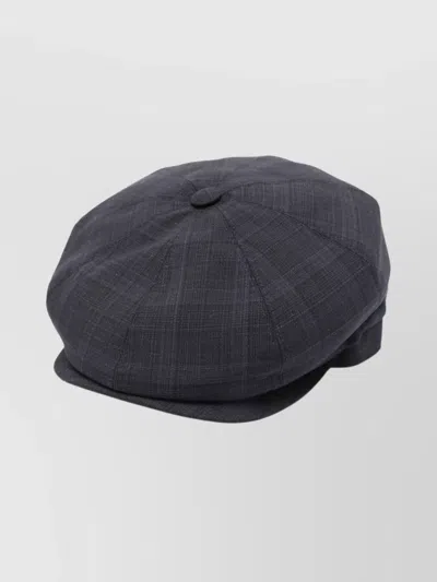Borsalino Wool Cap With Flat Crown And Short Brim In Gray