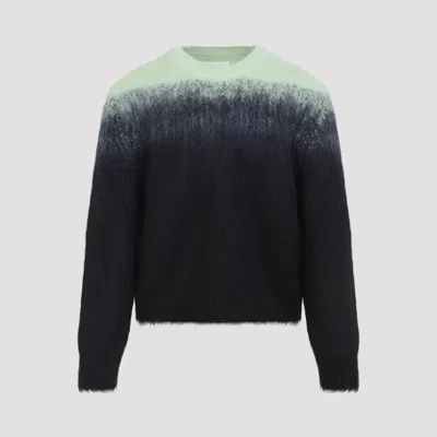 Jil Sander Ombre Mohair Wool Blend Sweater In Black