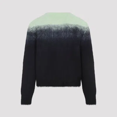 Jil Sander Ombre Mohair Wool Blend Sweater In Black