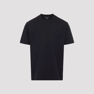 Y-3 Short-sleeve Cotton T-shirt With Bold Graphic Back In Black