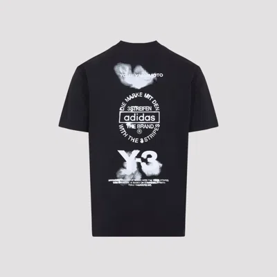 Y-3 Short-sleeve Cotton T-shirt With Bold Graphic Back In Black