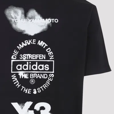 Y-3 Short-sleeve Cotton T-shirt With Bold Graphic Back In Black