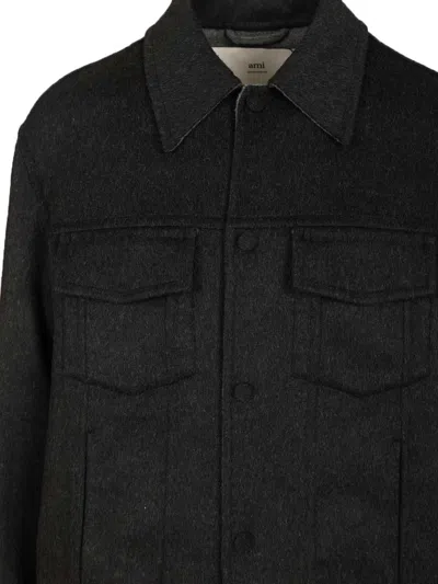 Ami Alexandre Mattiussi Adjustable Cuffs Chest Pockets Long Sleeves In Black