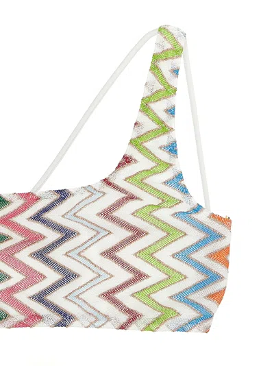 Missoni Asymmetrical Bikini Set Zigzag Design In Multi