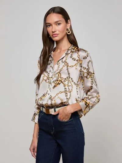 L'agence Dani Silk Blouse In Multi