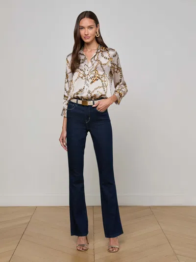 L'agence Dani Silk Blouse In Multi