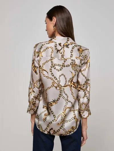 L'agence Dani Silk Blouse In Multi
