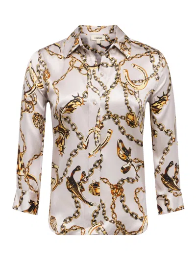 L'agence Dani Silk Blouse In Multi