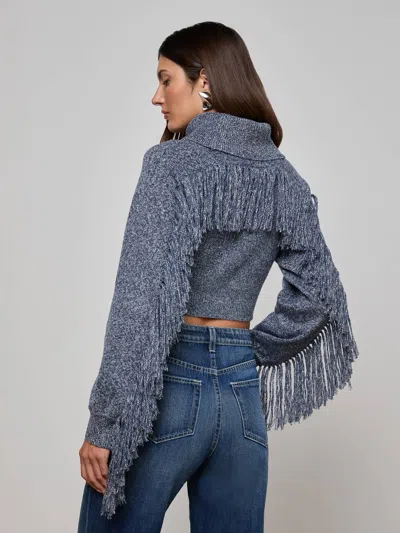 L'agence Maddison Fringed Turtleneck In Gray