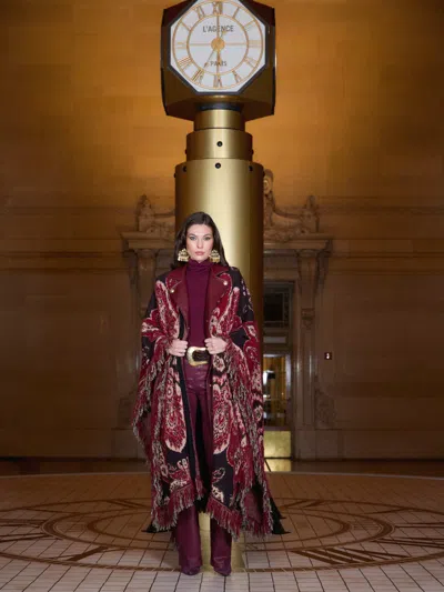 L'agence Naoko Poncho In Burgundy