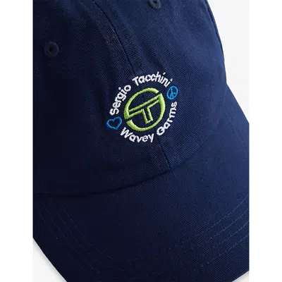 Sergio Tacchini Mens Maritime Blue  X Wavey Garms Luvv Cotton Adjustable Cap In Blue