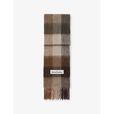 Acne Studios Wool Mohair Check Scarf Scarves And Foulards Multicolor In Multi
